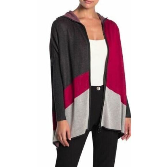 Joseph A Women's Hooded Zip Front Dolman Sleeve Cardigan Sweater Small MSRP $78 - Picture 1 of 4
